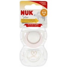 NUK 443599 SILICONE PACIFIER STAR 0-2 2PCS 549044, 10730691