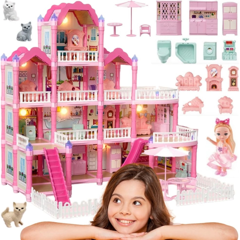 Woopie Domek dla Lalek Villa z Akcesoriami i Lalką 296el.
