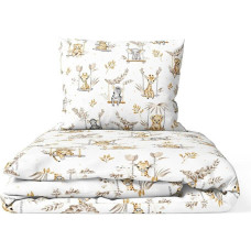 Ankras Cover set -  2 pcs - 135x100, 40x60 - ZWIERZĘTA na HUŚDAWKACH - BEIGE