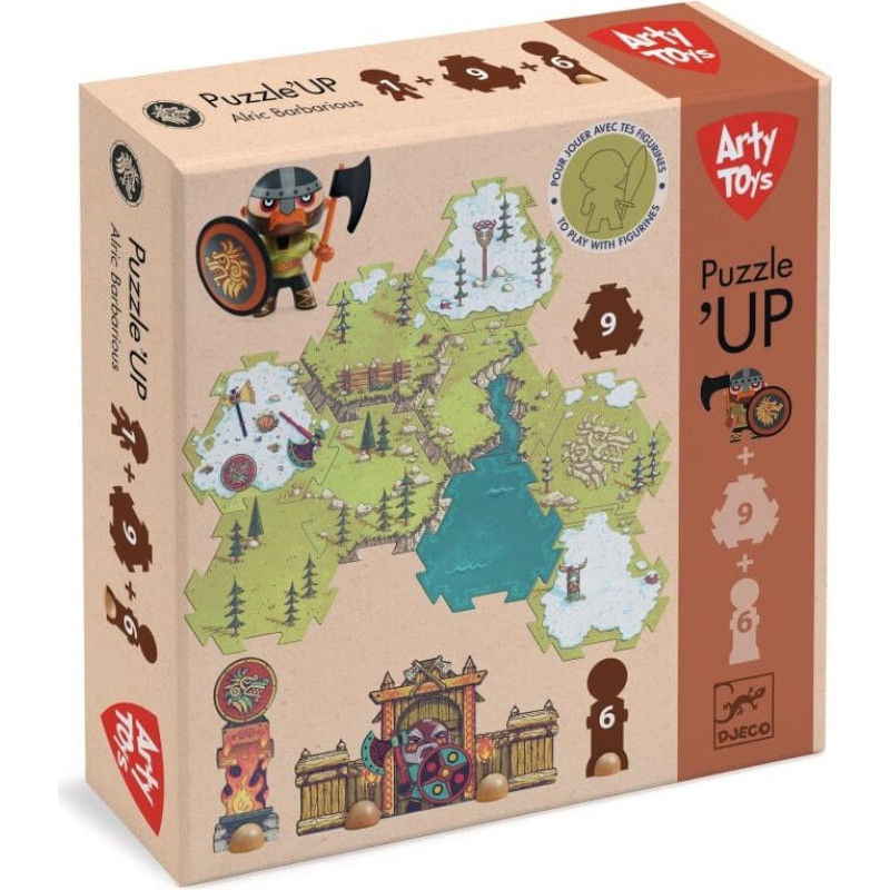 Djeco Arty Toys - Gigantiskā puzle ar figūriņu - Vikings Alriks (15 gab.)