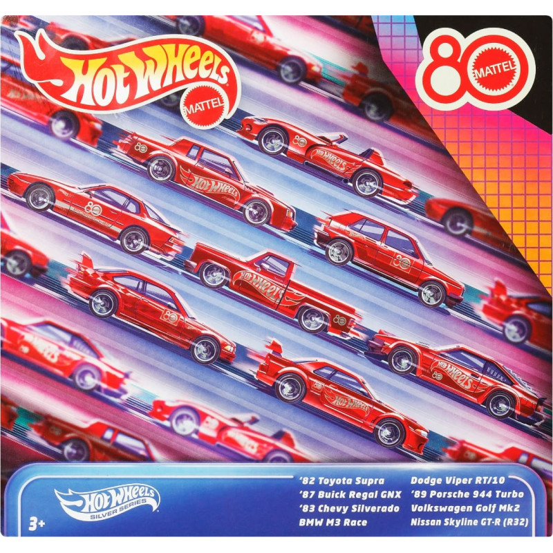 Hot Wheels® Mattel 80. juubeli eriseeria 8-pakk