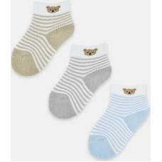 Noviti SF025-B-01 Skarpety chłopięce z puszystym ściągaczem miś mix 12-18m