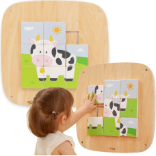 Viga Drewniana Tablica Manipulacyjna Sensoryczna Układanka Obrazkowa