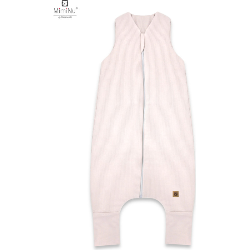 Miminu KIECZMERSKI Śpiworek do spania ocieplany z nogawkami MIMINU SOFT FLO S pudrowy r&oacute;ż 80/98cm 1-2,5 roku