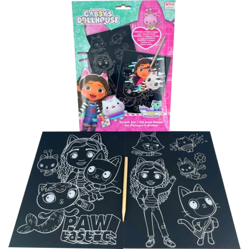 Kids Euroswan - Akcesoria Licencyjne SCRATCH ART SET - GABBYS DOLLHOUSE
