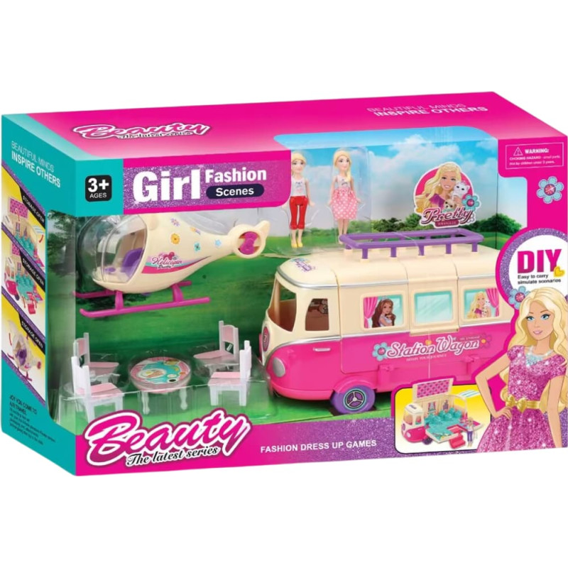 Nuku mängukomplekt buss ja kopter