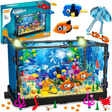 KLOCKI AKWARIUM ZE ŚWIATŁEM