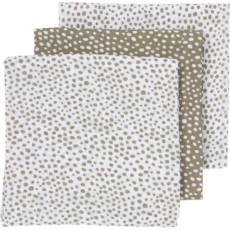 Meyco Baby muslīnu autiņu komplekts Cheetah Taupe (3 gab., 70x70 cm)