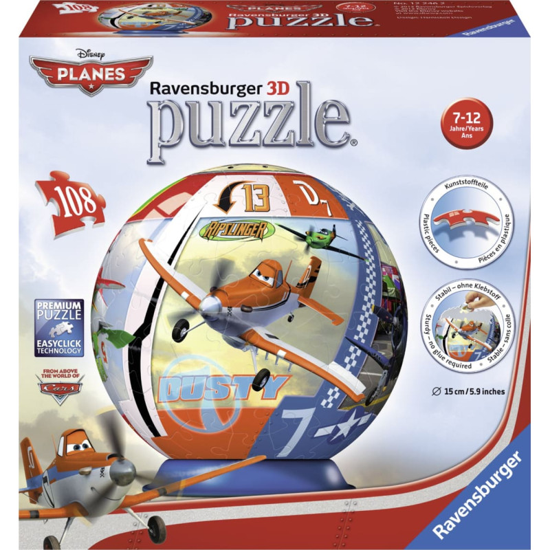 Ravensburger Apaļā 3D puzle, 108 gab., Disney Planes