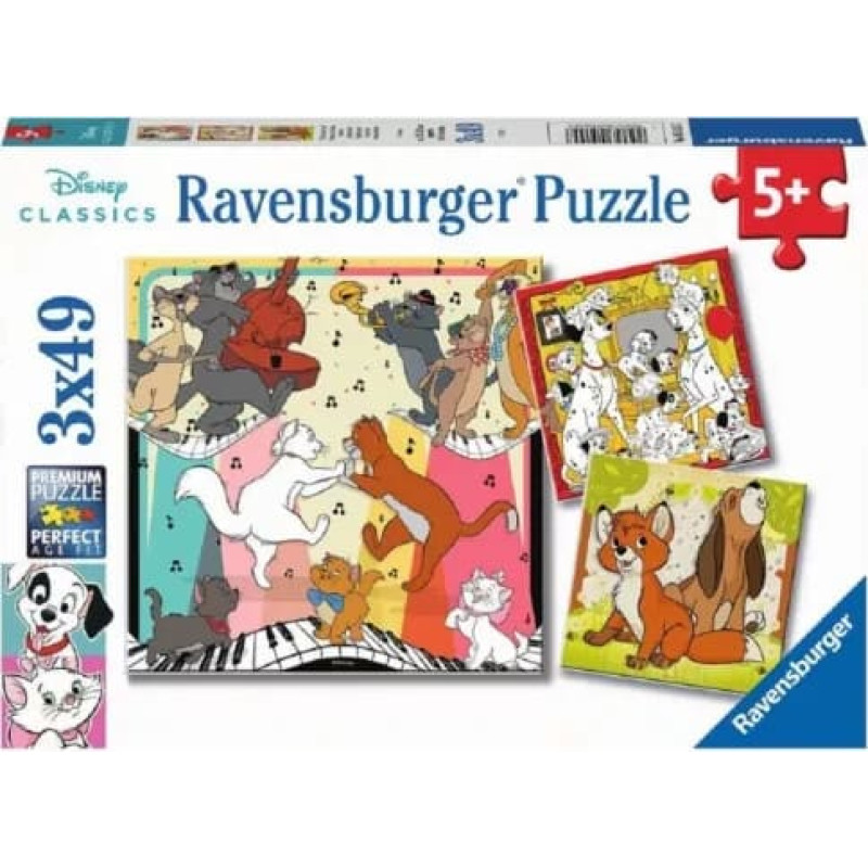 Ravensburger Puzle 3x49 gab. Jautrie Disney dzīvnieki