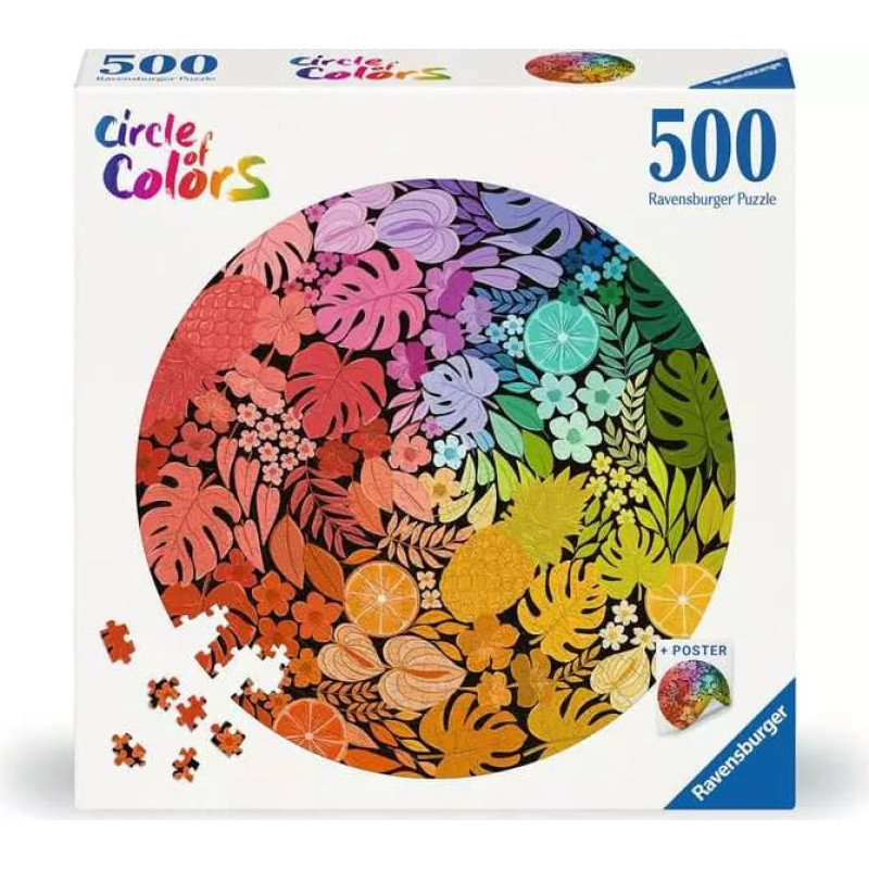 Ravensburger Puzle 500 Krāsu aplis: Tropiskais aplis