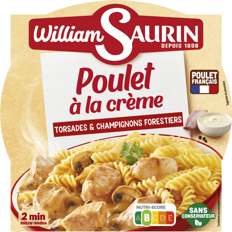 William Saurin Vista krējuma mērcē ar makaroniem un sēnēm, trauciņā, 280g