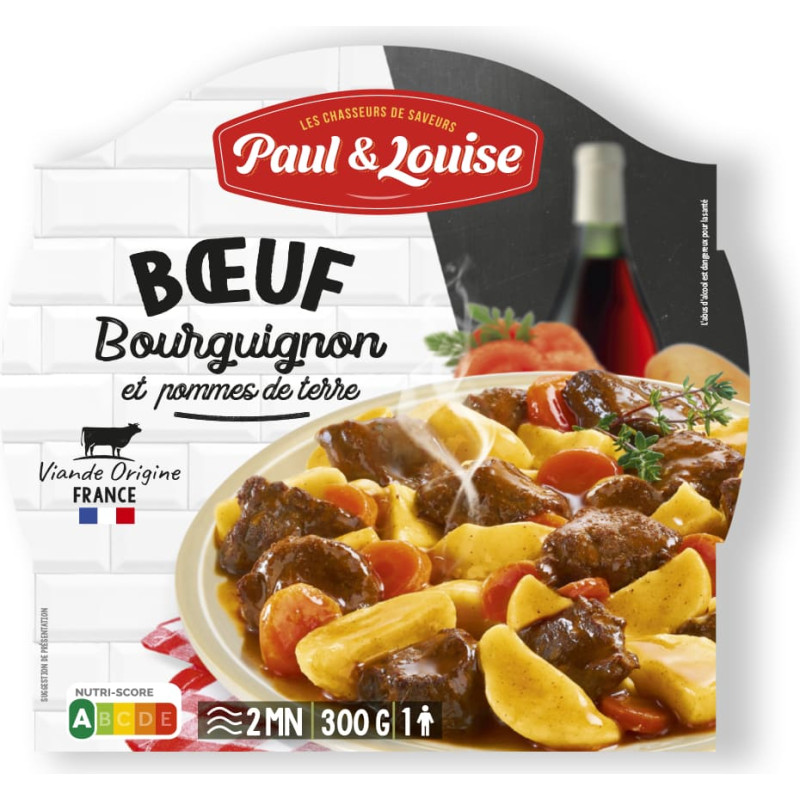 Paul&Louise Liellopu gaļa Burgundijas gaumē ar sarkanā vīna mērci 300g
