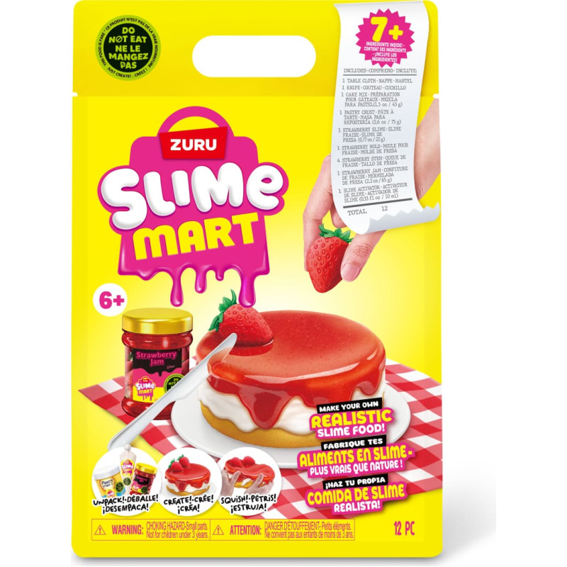 Slime Mart Gatavo&scaron;anas komplekts - Iepirkumu maisiņ&scaron; "Zemeņu siera kūka"