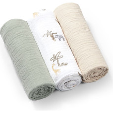 Babyono crinkled muslin diapers. Super soft 3pcs green 828/04