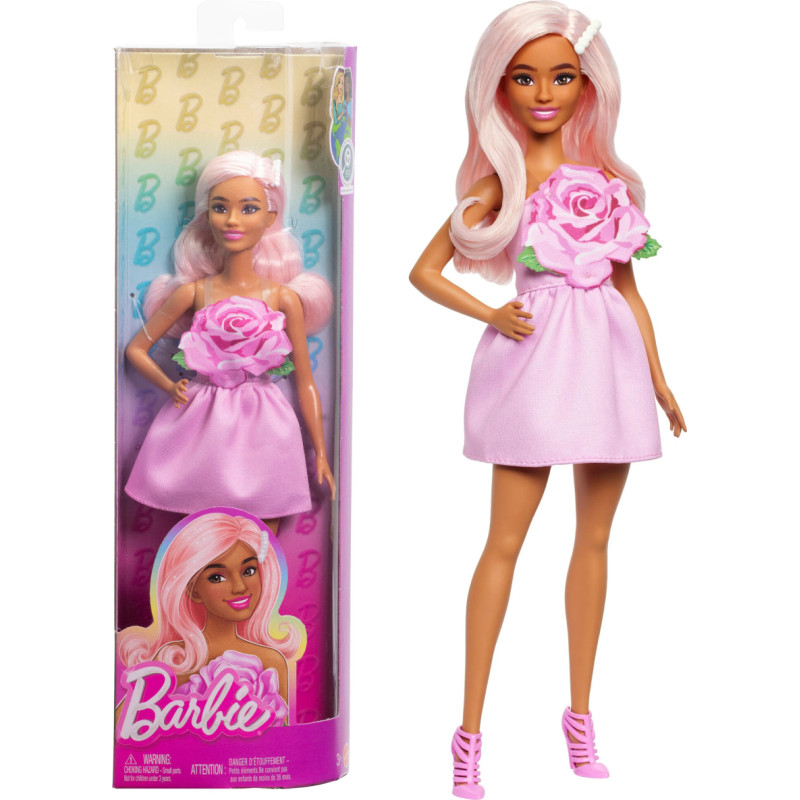 LALKA BARBIE FASHIONISTKA RÓŻOWA SUKNIA