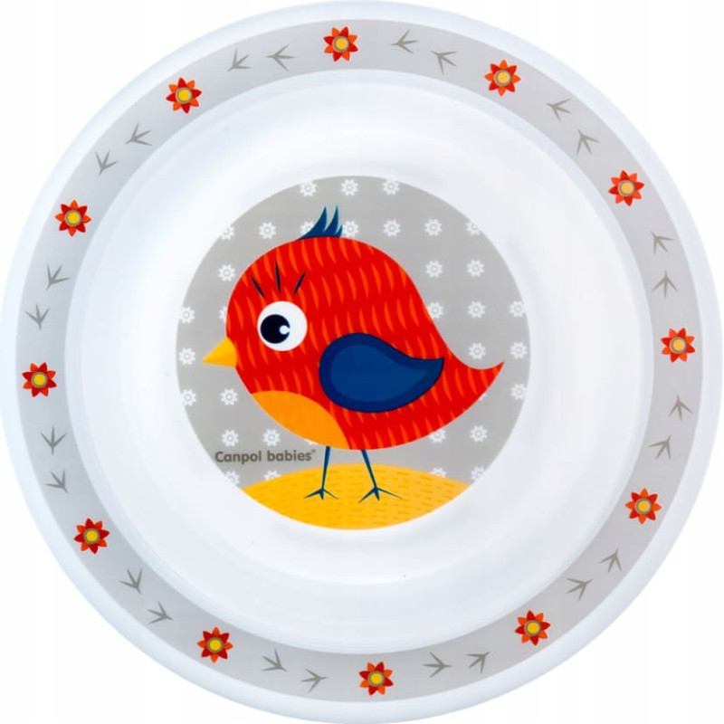 Canpol 4/412_red Miska plastikowa dla dziecka 270ml Cute Animals red