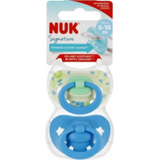 NUK 176321 Smoczek uspokajający 2 el. 6-18m SIGNATURE niebieski
