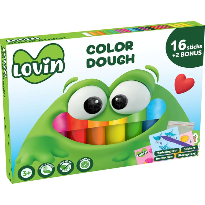 Lovin&rsquo;do Rado&scaron;ais komplekts Modelē&scaron;anas mīkla Play Dough - 16+2 krāsas 210 g.  (3901)