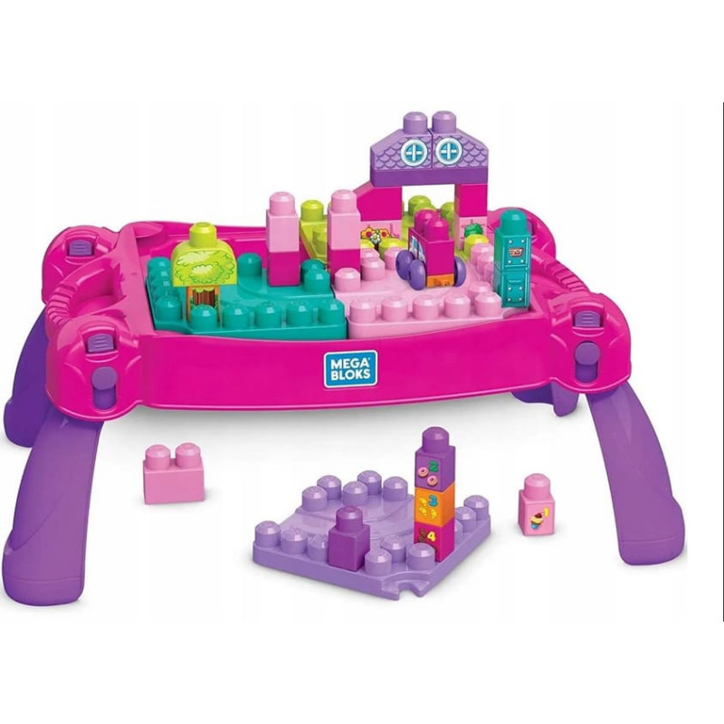 Mega Bloks Blocks - FFG22 -MEGA BLOKS - BUILD 'n LEARN TABLE - PINK