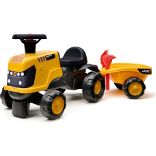 Falk stumjamais JCB Fastrac traktors ar piekabi, lāpstu un grābekli, 1–3 gadi
