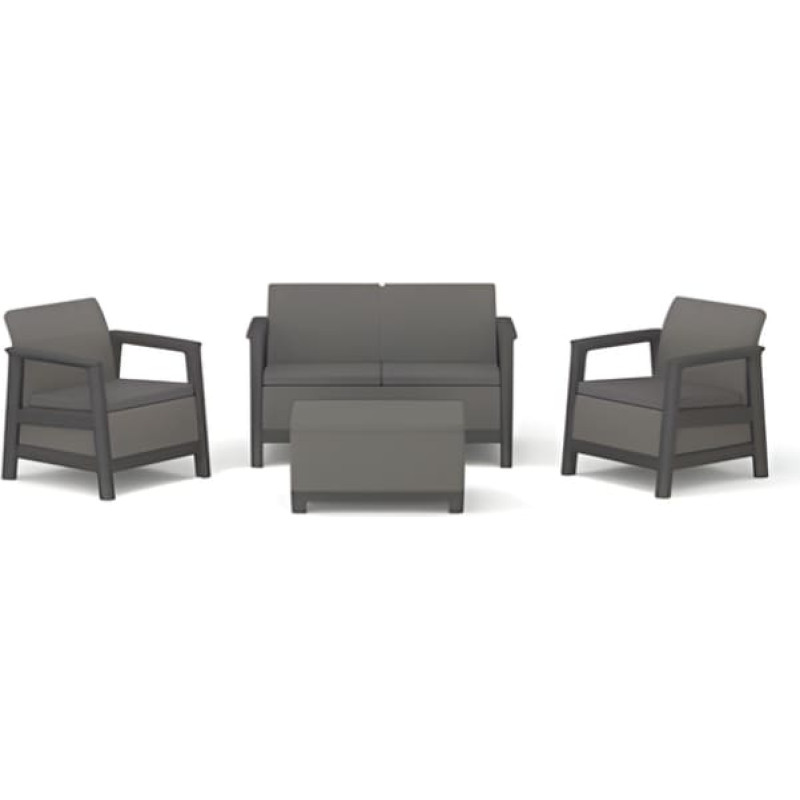 Keter Dārza mēbeļu komplekts Scandi Linea 2 Seater Set pelēks