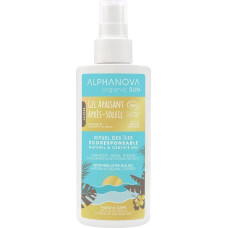 Alphanova Sun Organisks ādu nomierino&scaron;s pēc sauļo&scaron;anās aerosols ar alveju un atsvaidzino&scaron;u piparmētru ziedūdeni, 125 ml
