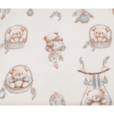 Atk Kieczmerscy Autiņ&scaron; flaneļa ar vaskadrānu BEAR in BASKET 50x70 cm (4210)