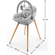 Kinderkraft 2-in-1 barošanas krēsliņš FINI UP, pelēks