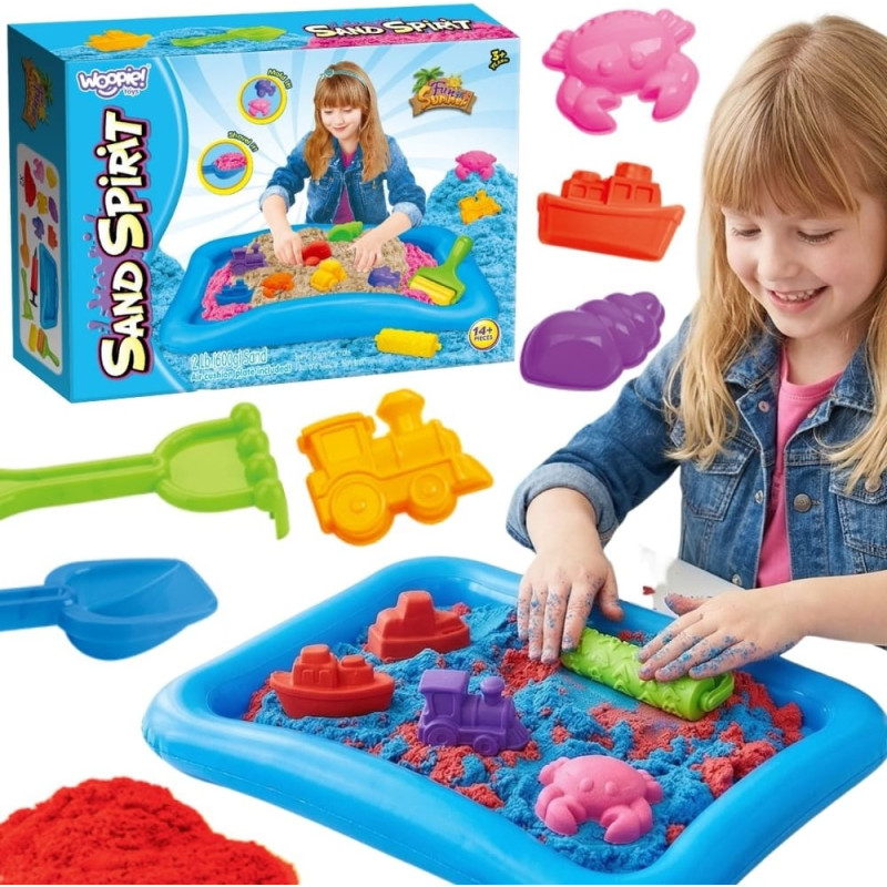 Woopie kinētiskās smiltis Magic Pool ar formiņām un piederumiem, 3+