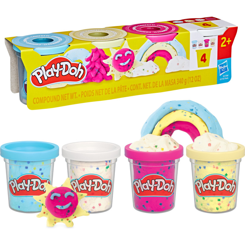 Hasbro Play Doh PLAY-DOH Rotaļu komplekts Konfeti prieks, 4 gab.