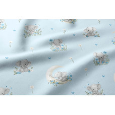 Miniania Autiņ&scaron; flaneļa  ar vaskadrānu ELEPHANT blue 50x60 cm (7426)