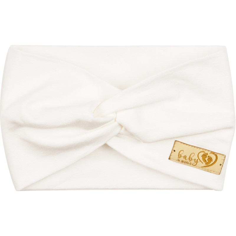 Baby In World BABY 01417 Opaska przeplatana niemowlęca Cream 0-3m