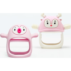 Smily Mia Gryzaki silikonowe Pingwin i Renifer light pink