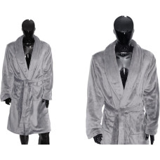 BATHROBE COMFORT QUEEN S SILVER 100% polyester, flannel fleece, 230gsm