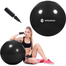 Springos Fitnesa bumba Springos FB0014 65 cm ar pumpi melna