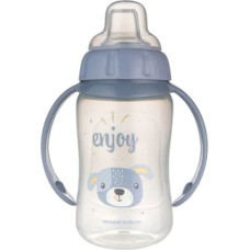 Canpol 56/512_blu2 Kubek treningowy z miękkim ustnikiem 320 ml CUTE ANIMALS