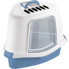 Stefanplast Kaķu tualete stūra slēgtā Sprint Corner Plus 56x40x40cm zila/balta