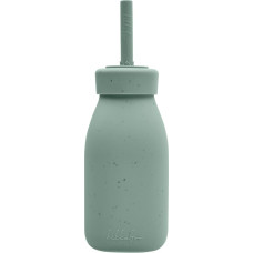 Bottle with straw Platinum Silicone Sage