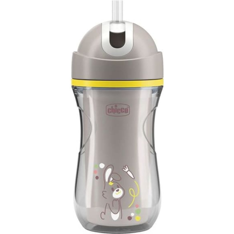 Chicco 180745 THERMAL MUG 266ML STRAW 14+ GREY