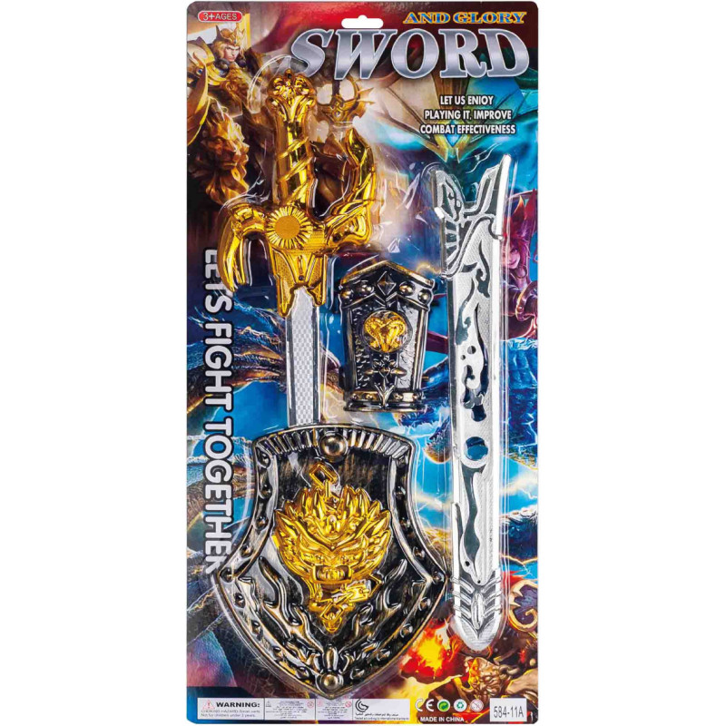 ZESTAW RYCERSKI Z MIECZEM I TARCZĄ