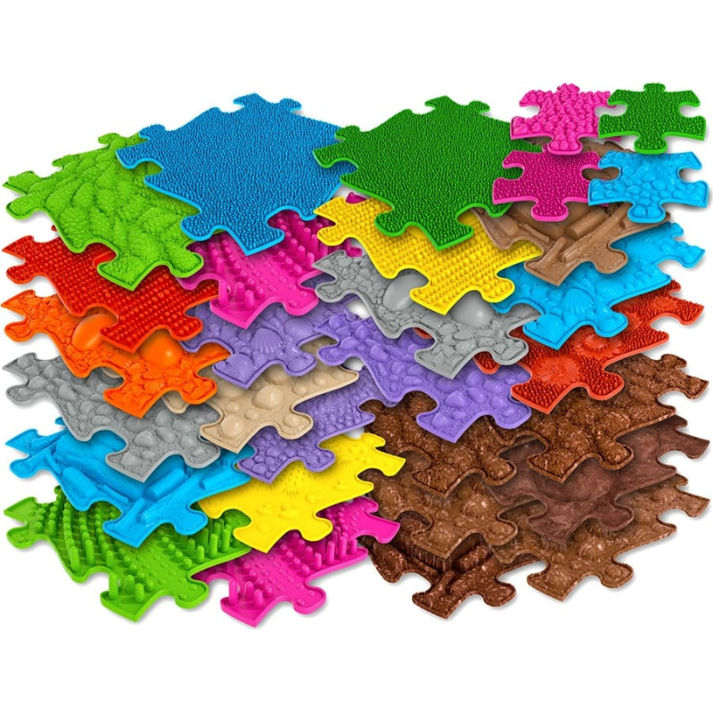 Woopie ortopēdiskais sensorais paklājs „Royal Puzzle”, 26 gab. + 4 mazie