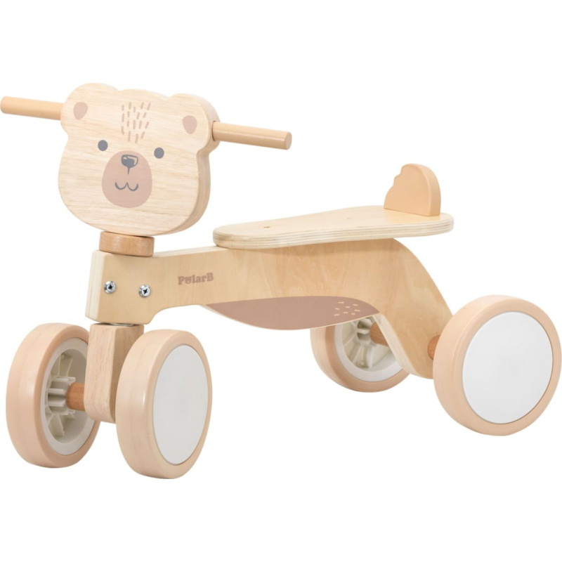 Viga PolarB koka braucamrīks – brūnais lācītis ar mīkstiem riteņiem