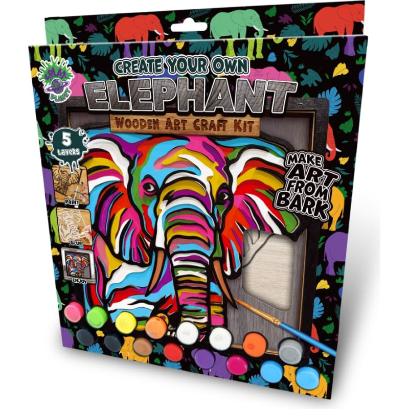 Splat Planet koka 3D krāsojamais attēls, Zilonis