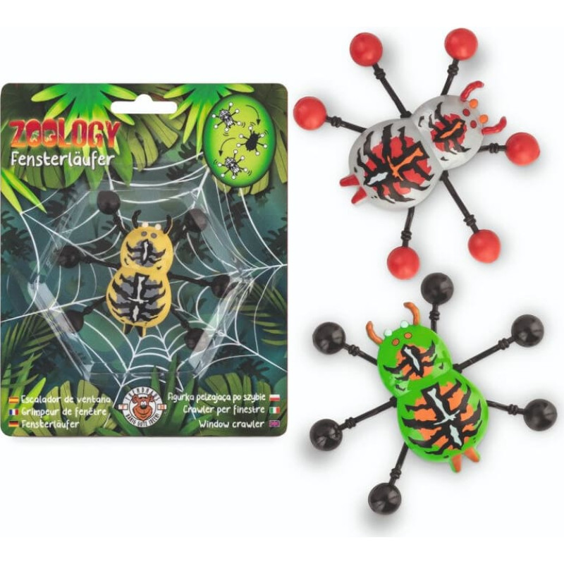 Trendhaus Zooloģija - Lipīgā rotaļlieta logam - Kāpelējo&scaron;ais zirneklis (1 gab., 3 dizaini)