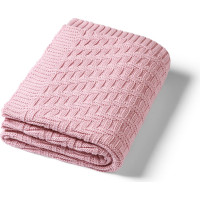 Babyono cotton knitted blanket pink 1647/01