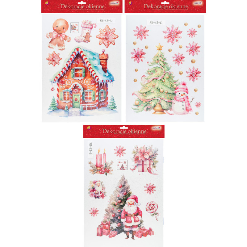 WITRAŻ Z BROKATEM RÓŻOWY 3 WZORY