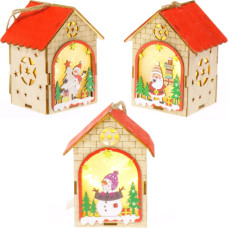 LAMPKA DOMEK DREWNIANY 3 WZORY