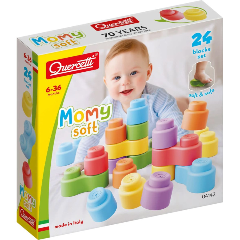 Quercetti Momy Soft Building Blocks, 24 gab. 6m+