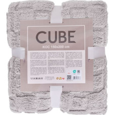 KOC CUBE 150X200 ŻAKARD SHERPA SREBRNY